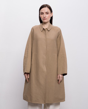 BOBOUTIC Коричневое пальто с леном 5059