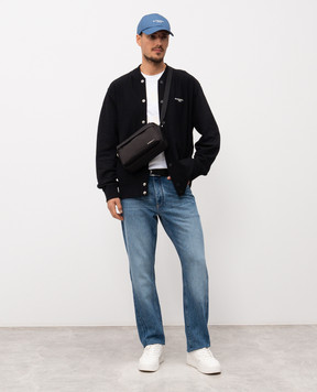 Givenchy Чорний бомбер з логотипом BMK00V3YS1