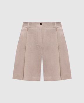 Brunello Cucinelli Бежеві шорти з льону MA698DV499