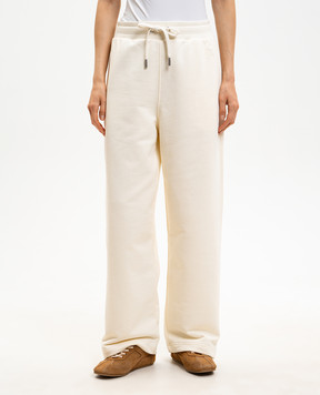 Ami Paris Спортивные штаны цвета айвори с эмблемой UTR855747w