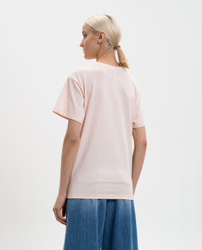 Twinset Розовая футболка с фактурным логотипом 261TT2450