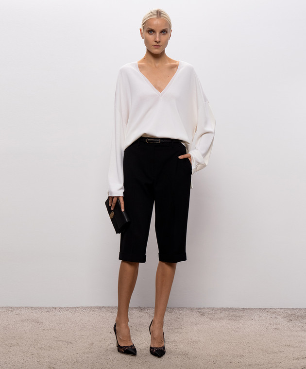 Tom Ford Комбинированный пуловер цвета айвори MAK1477YAX1069 изображение 2