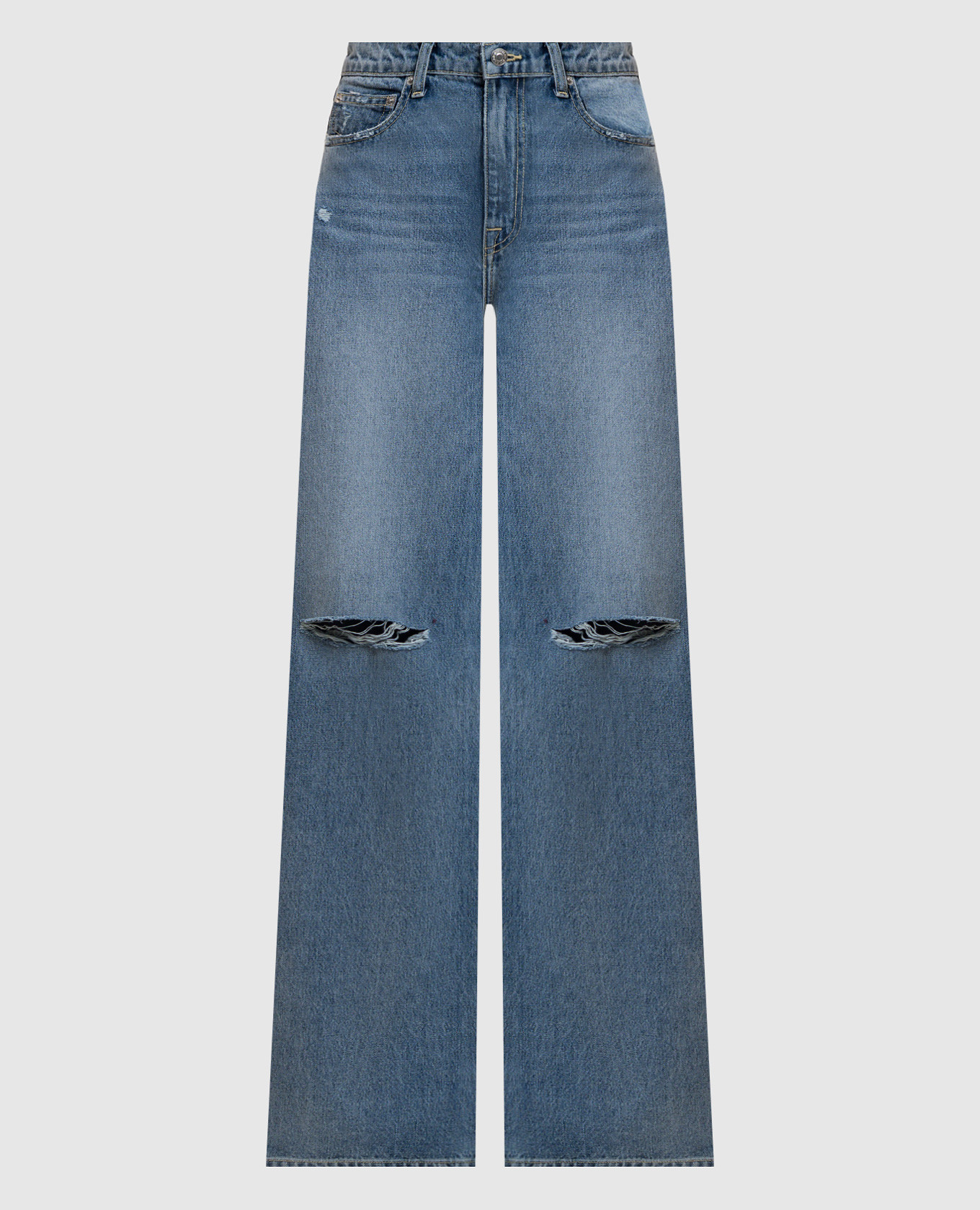 

Голубые джинсы Willoughby с прорехами, Голубой, Широкие джинсы