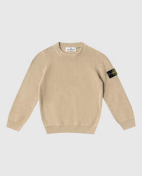 Stone Island Дитячий бежевий джемпер з патчем логотипом L1S165100004S00D868