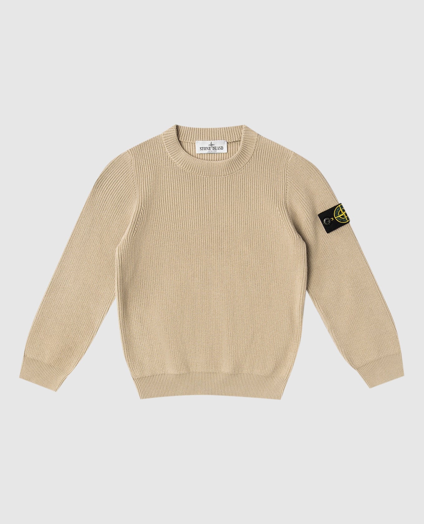 

Детский бежевый джемпер с логотипом патча, Джемпера