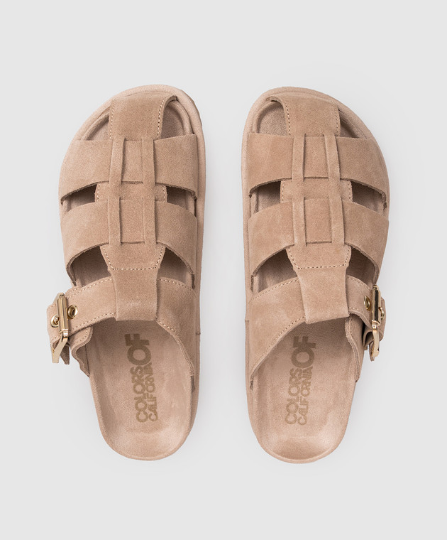 Colors of California Бежевые мюли замшевые SLOFIW HCBIOW601 изображение 4