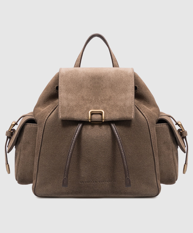 Brunello Cucinelli Коричневый замшевый рюкзак MBDLB2841