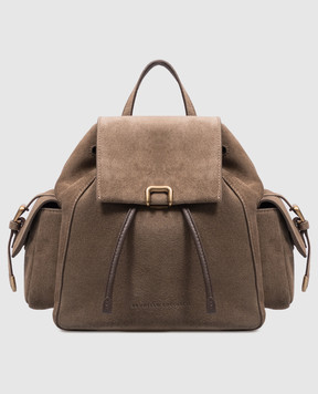 Brunello Cucinelli Коричневый замшевый рюкзак MBDLB2841