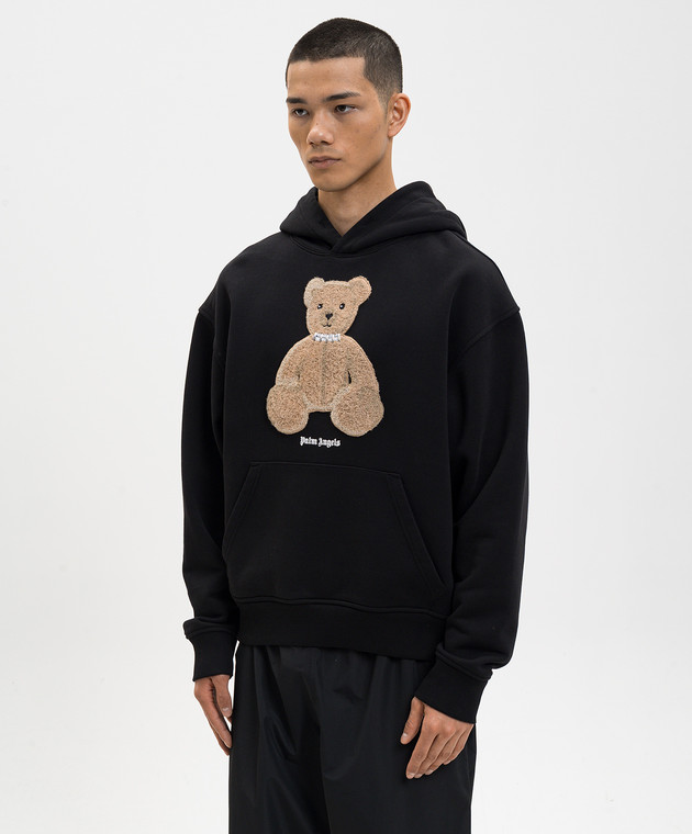 Palm Angels Чорне худі з нашивкою Bear PMBB17DS26FLE00C зображення 3