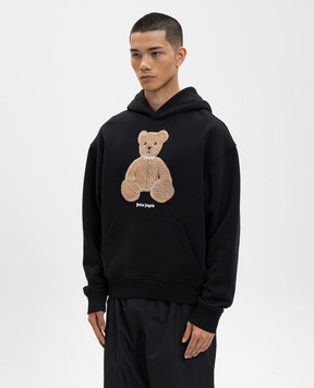 Palm Angels Чорне худі з нашивкою Bear PMBB17DS26FLE00C