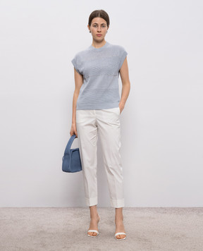 Peserico Сірий топ з льоном S99138F0709056