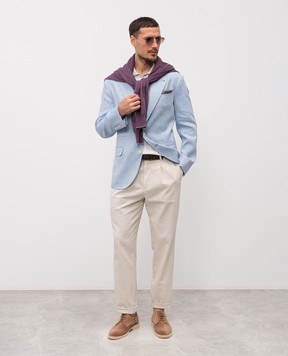 Brunello Cucinelli Сіре поло у візерунок M29806305