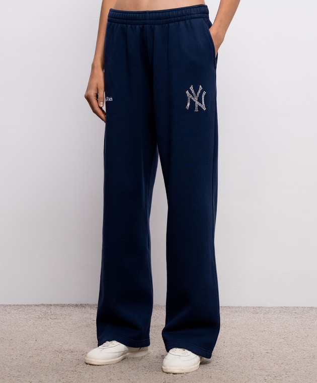 Sporty & Rich Синие утепленные спортивные штаны Yankees PA0711118300BL107 изображение 3