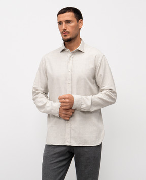 Cashmere&Whiskey Серая рубашка в клеточку 42252091315