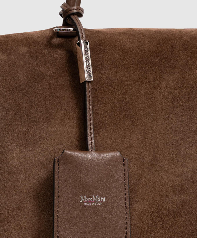 Max Mara Коричнева замшева сумка-тоут HOLDALL GLIDE MXAHOLDALLGLIDE зображення 4