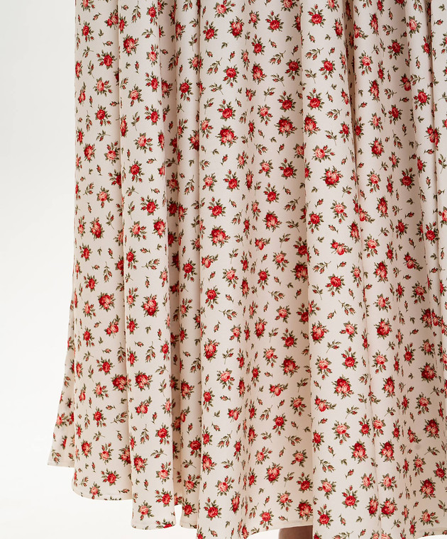 Dolce&Gabbana Біла спідниця міді із шовку в принт F4DBGTFSA79 зображення 5