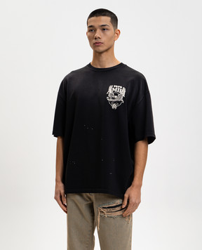 AMIRI Чорна футболка Eagle з принтом AMTOJR1024