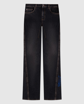 Off-White Чорні джинси з ефектом потертості 44XYA195S26D003