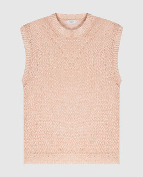 Peserico Рожевий жилет з льоном з паєтками S99132F059263A