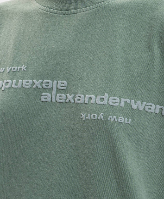 Alexander Wang Зелена футболка з принтом логотипа UCC3261926w зображення 5
