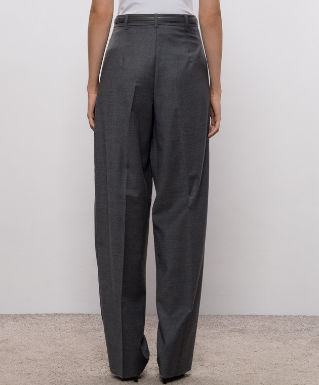 Max Mara Серые брюки LAGO из шерсти MSTLAGO изображение 4