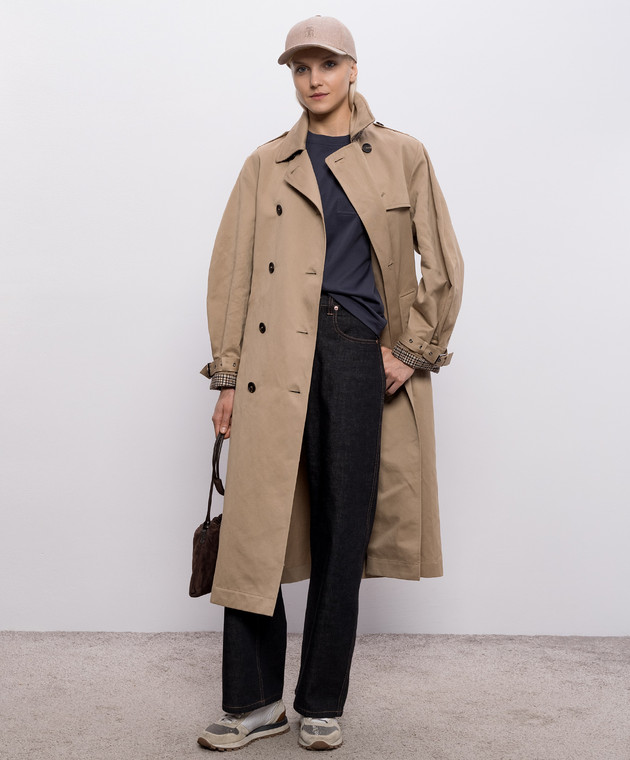 Brunello Cucinelli Синя футболка з ланцюжком MPT81EC710 зображення 2