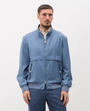 Brett Johnson Синяя куртка из шерсти с эмблемой SS26O86LP597OCE