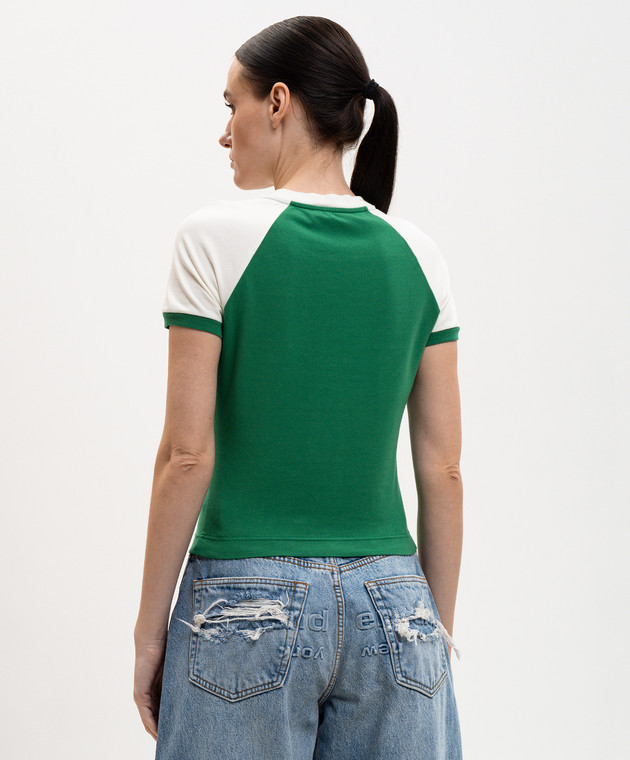 Dolce&Gabbana Зеленая футболка с принтом F8V88TGDDMU изображение 4