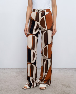 Marco Pescarolo Коричневые брюки из шелка Fency FENCYD5393