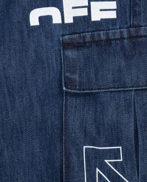 Off-White Дитячі сині джинси карго з логотипом 44BYB002F5D001