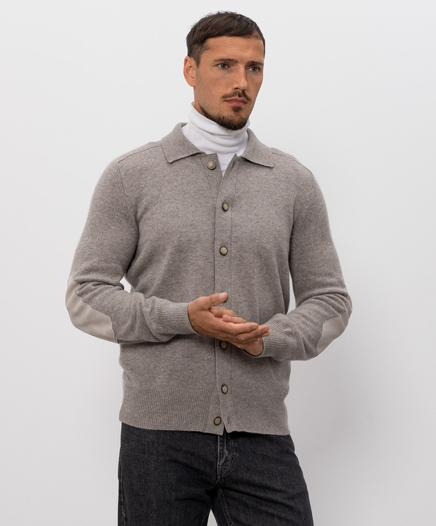 Brunello Cucinelli Кардиган з кашеміру сірого кольору M22709816 зображення 3