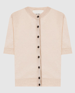 LISA YANG Бежевий кардиган Marene з кашеміру з короткими рукавами 2026312