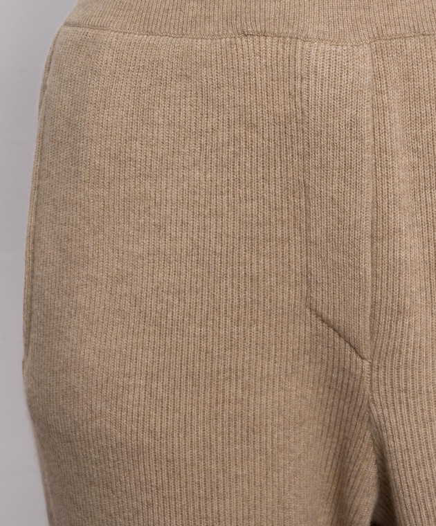 Brunello Cucinelli Бежеві штани з кашеміру M12250099P зображення 5
