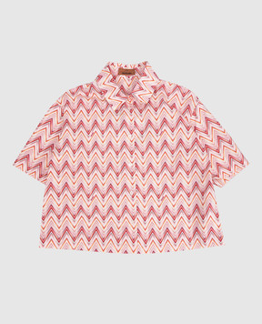 Missoni Детская розовая рубашка в брендовый принт MY5A71P0597
