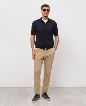 Peserico Синя сорочка з шовком R59465F1809317