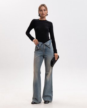 Alexander McQueen Сині джинси кльош з відворотами 857092QMAD0