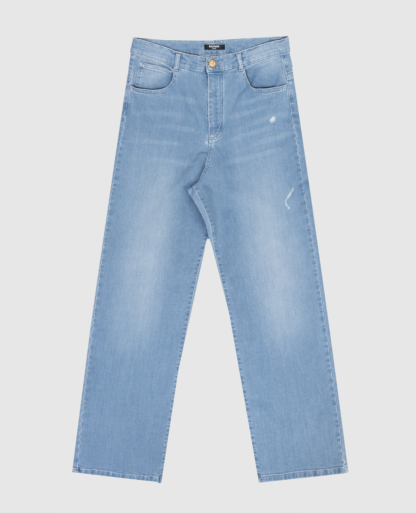 

Детские джинсы с вышивкой логотпа, Голубой, Джинсы