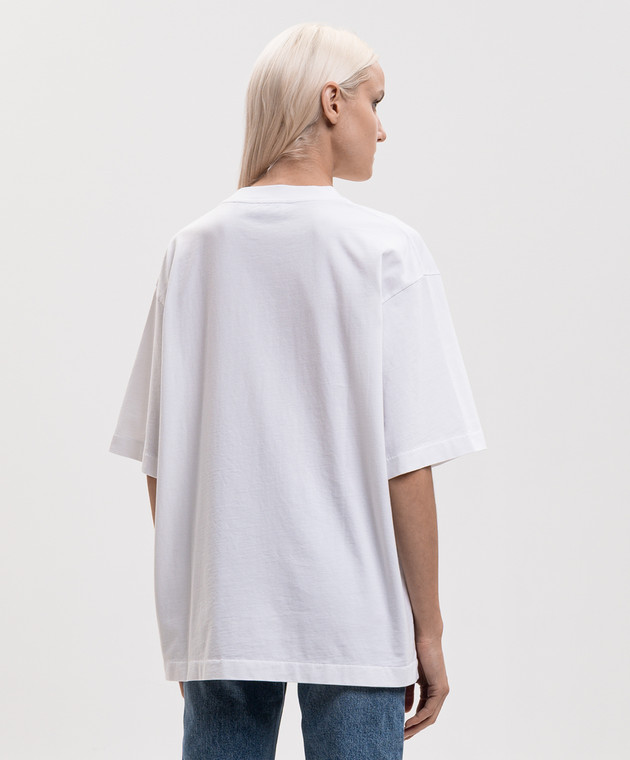 Off-White Белая футболка Cut Here 2FA00438T изображение 4