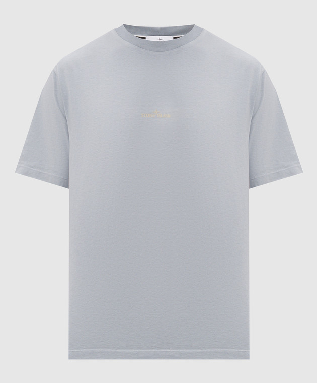Stone Island Блакитна футболка з принтом емблеми L2S152100001S0534
