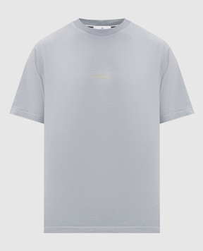 Stone Island Блакитна футболка з принтом емблеми L2S152100001S0534