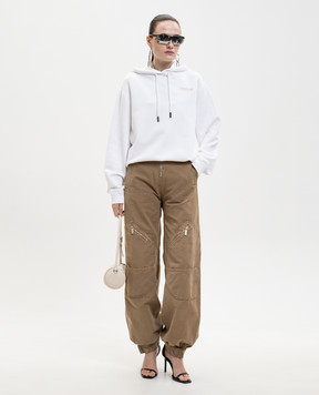 Off-White Біле худі з принтом логотипа 2BB035S26FLE004