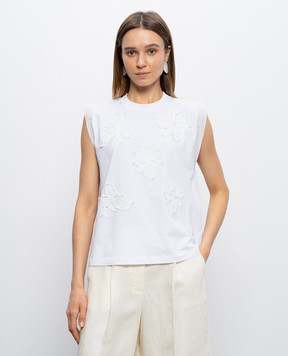 Peserico Білий топ з аплікацією S06921L1QJ00070