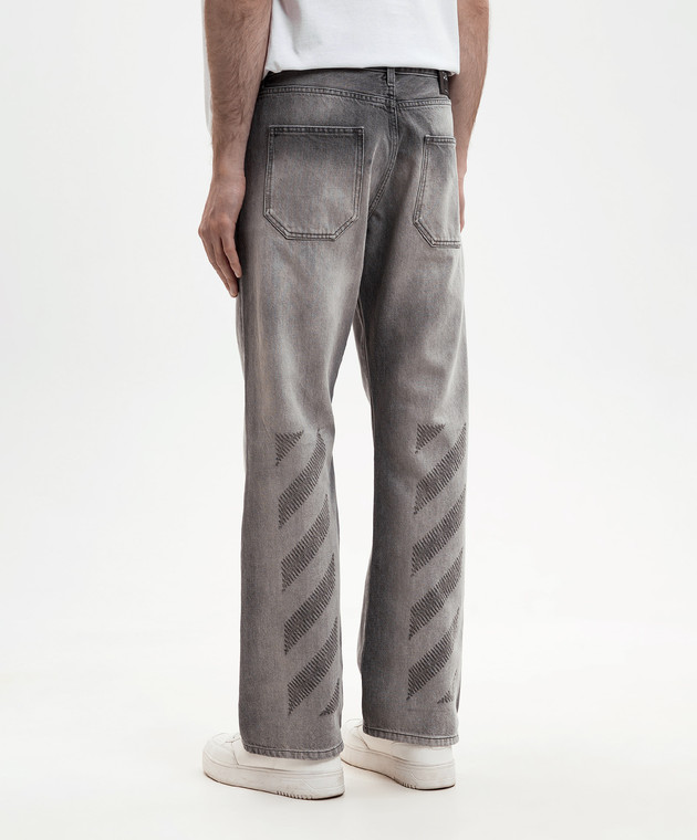 Off-White Серые джинсы с принтом 44XYA18JS26D003 изображение 4