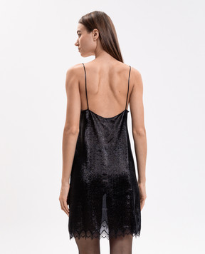 Tom Ford Чорна сукня міні з шовком AB3732FAX1892