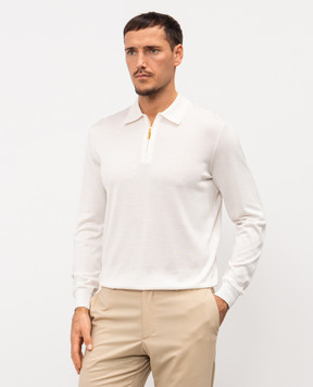 Stefano Ricci Біле поло із шовку з логотипом K616215P30F26101