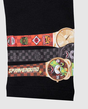 Sprayground Детский черный лонгслив What Time is It? с капюшоном SPY1538