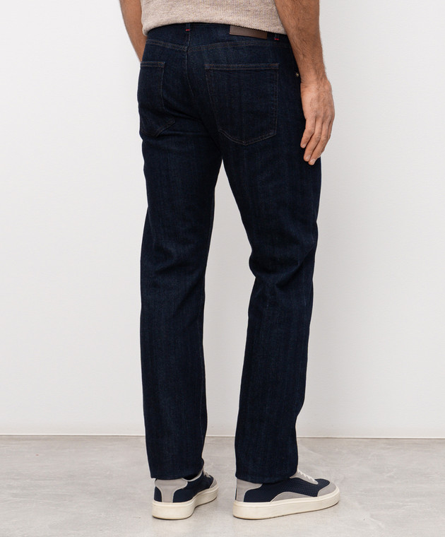 Kiton Сині джинси з патчем логотипа UPNJSK0628H зображення 4