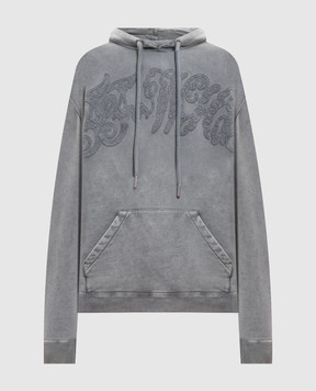 Off-White Сіре худі з вишивкою логотипа 2FE00448T