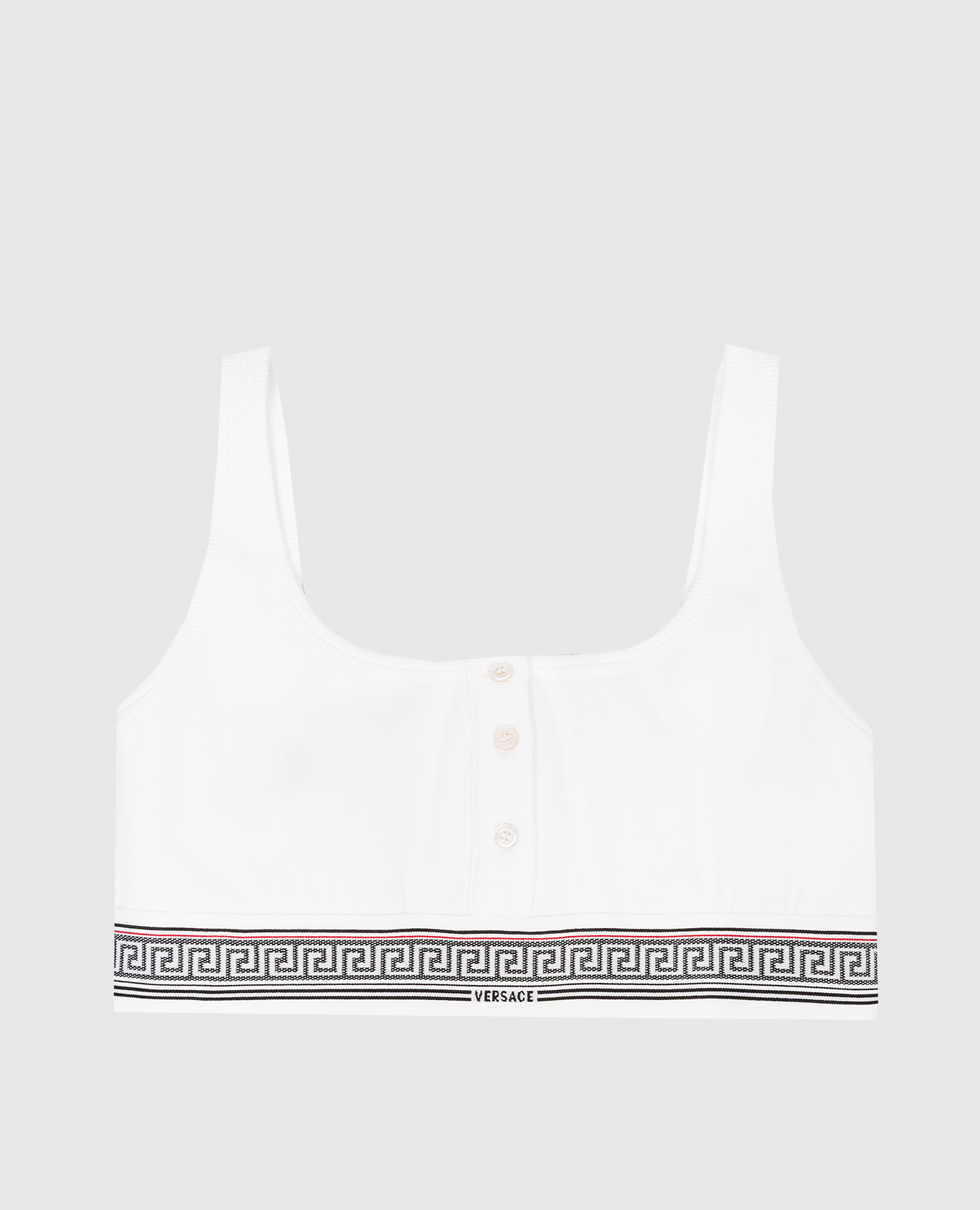 Белый топ с логотипом узором