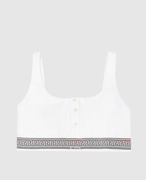 Versace Білий топ з візерунком логотипа 10239291A17772